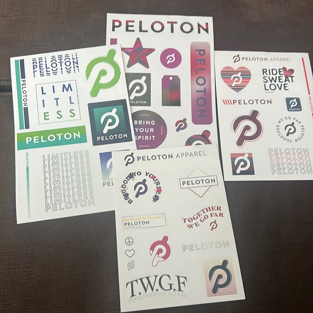 4 sheets of peloton stickers
